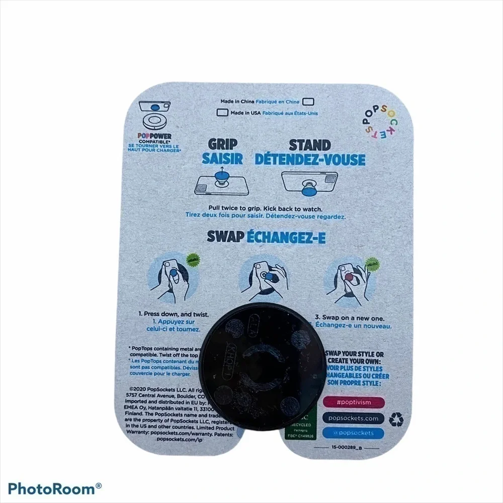 Solid Black Pop Socket Cell Phone Accessory NWT